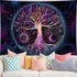 Tree of Life Tapestry Gloden Sun and Moon Wall Hanging Tapestry